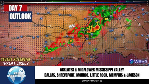 🚨 Rising Severe Threat This Weekend: 15% Risk Area Introduced on 3/17/25! #shorts #severeweather