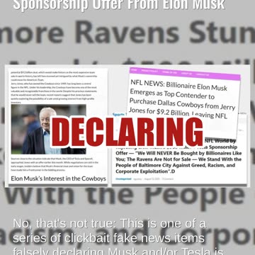Fact Check: Baltimore Ravens Did NOT Reject A $500 Million Tesla Sponsorship Offer From Elon Musk