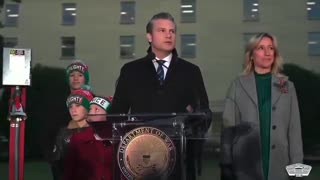 SecWar Pete Hegseth is at the FIRST-EVER Pentagon Christmas Tree Lighting Ceremony