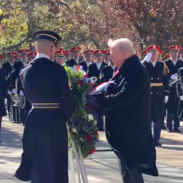 President Donald J. Trump lays a wreath at the Tomb of the Unknown Soldier