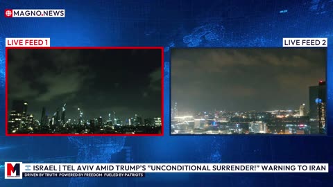 🇮🇱 ISRAEL | Tel Aviv Skyline Following Trump's «Unconditional Surrender!» Warning to Iran [LIVE]