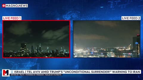 🇮🇱 ISRAEL | Tel Aviv Skyline Following Trump's «Unconditional Surrender!» Warning to Iran [LIVE]