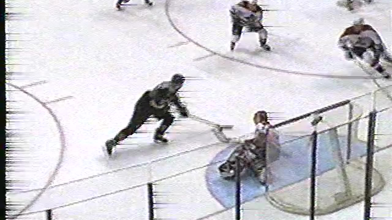 Penguins Sandstrom Goal on Panthers Vanbiesbrook 1996 Playoffs