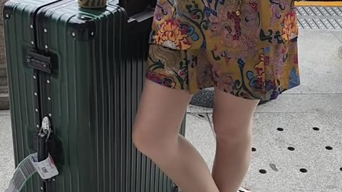 Waiting for her ride...