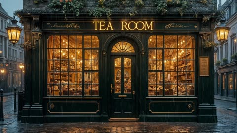 🌂 London Rain & Tea Room Jazz 🎶 Relaxing Music for the Soul