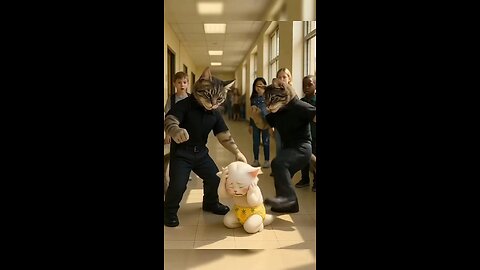 Guard vs Cat 🐱 Fight | Sad Animation Video