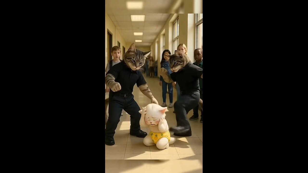 Guard vs Cat 🐱 Fight | Sad Animation Video