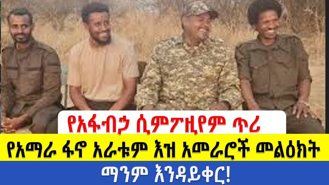 ሰበር ዜና የአፋብኃ መሪዎች ለሚካሄደው ዚምፖዚየም ጥሪ አቀሪቡ