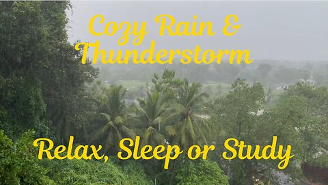 Cozy Rain & Thunderstorm Sounds with Scenic View | Relax, Sleep, Study