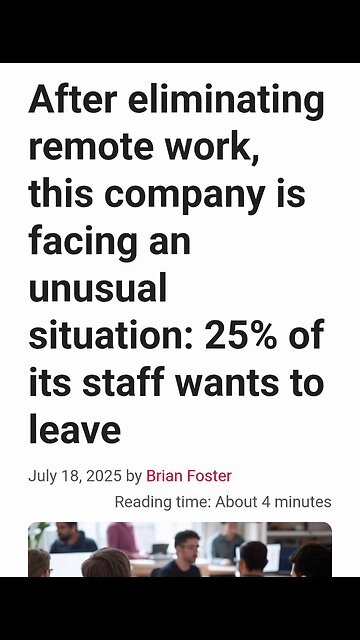 Return to work 25% of staff leave. Remote Work Hybrid