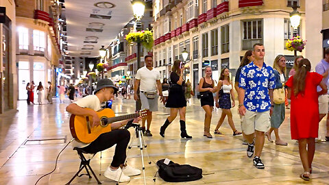 Larios Street in September Malaga Costa del Sol Spain