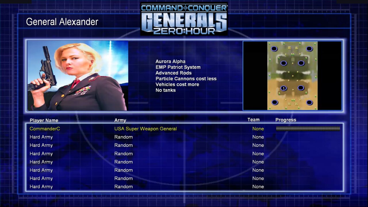 Command & Conquer: Generals Zero Hour - 1 Player vs 7 Hard AI (Random) - Part 13