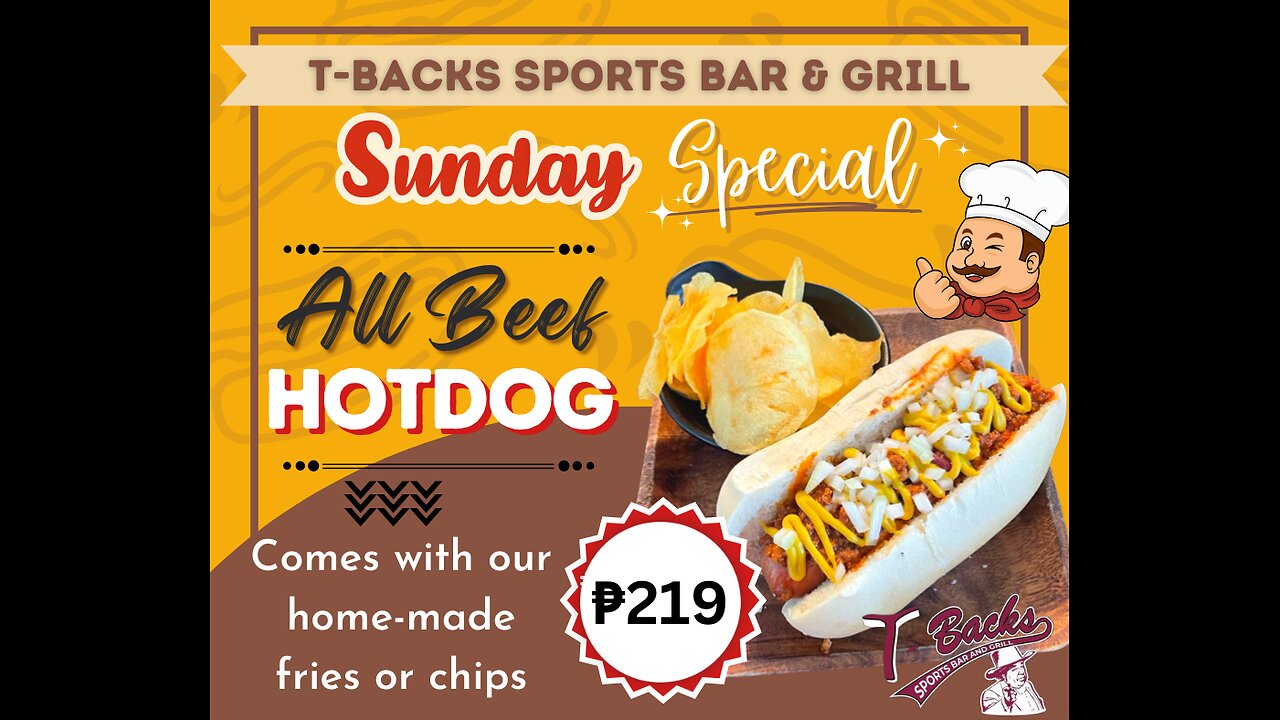 T-Backs Sports Bar and Grill Sports Schedule and Hot Dog Special for Easter Sunday April 27, 2025