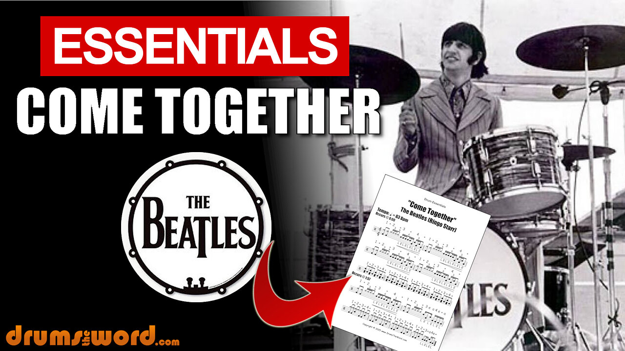 ★ Come Together (The Beatles) ★ Free Video Drum Lesson | How To Play ESSENTIALS (Ringo Starr)