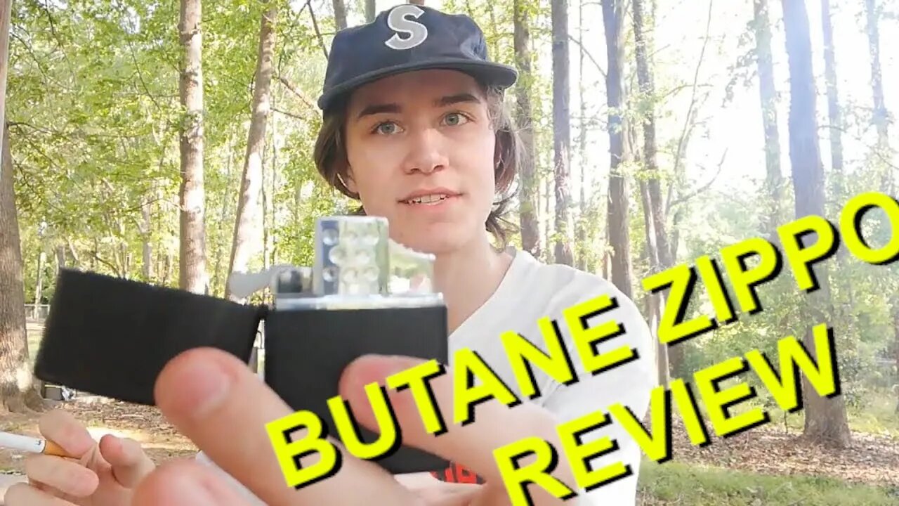 Smoking a Cigarette using a Zippo Lighter Butane Insert
