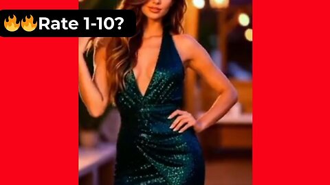 🔥 Rate Her Body in This Green Evening Dress 1-10? 😍 Supermodel 4K