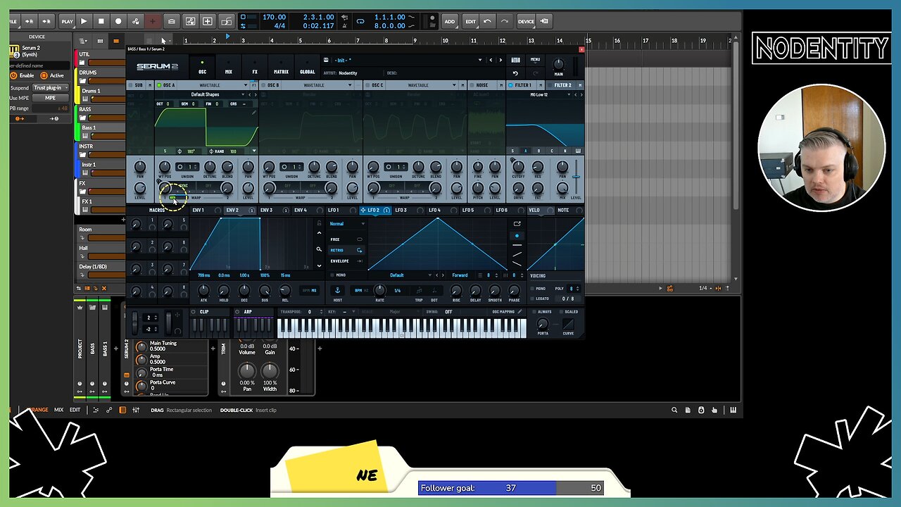 Nodentity Live #109 | Just Making Music | Chilling, exploring Serum 2