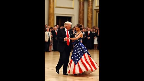 Donald Trump dancing with First Lady Melania in the new ballroom.