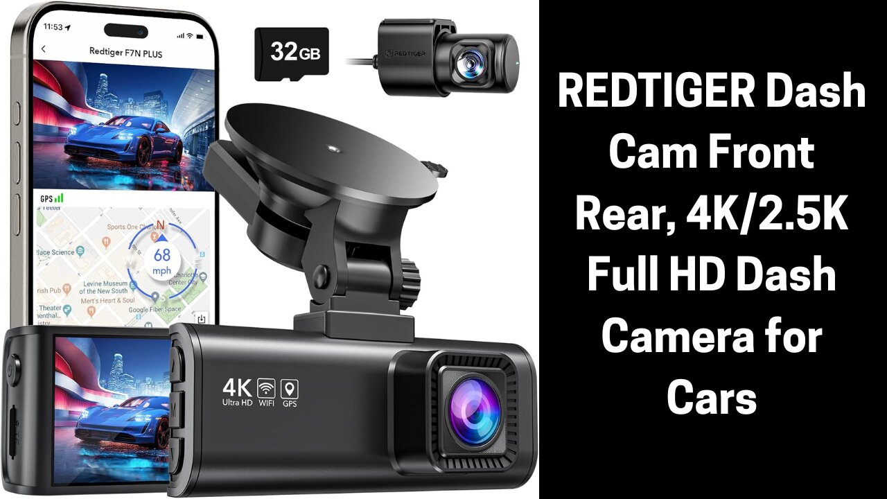 REDTIGER Dash Cam Front Rear, 4K/2.5K Full HD Dash Camera for Cars