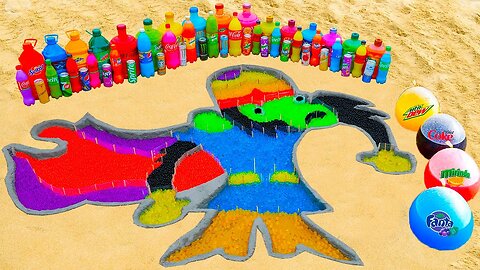 How to make Rainbow Mojo Jojo with Orbeez, Balloons of Coca Cola, Fanta vs Mentos & Popular Sodas