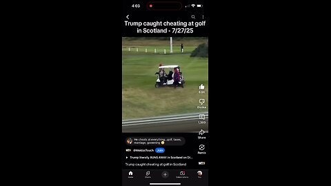 Trump caught cheating at golf in Scotland.