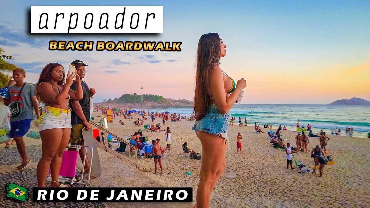 Walking in Arpoador Beach Boardwalk — Rio de Janeiro, Brazil 【 4K UHD 】