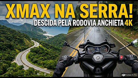 Going down the Serra (mountain range) on a XMAX 250, via the Anchieta Highway, towards Itanhaém.