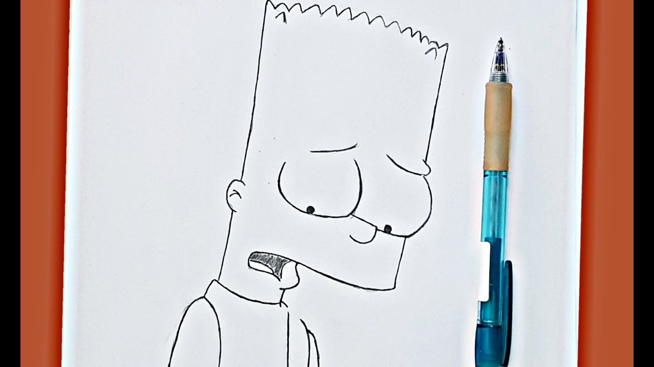 how to draw Bart simpson cartoon by easy steps