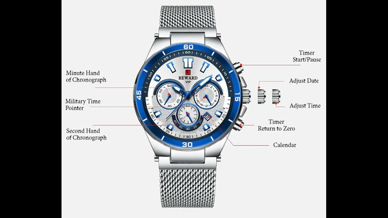 Men's Multi-function Waterproof Sports _ Business Watch With Luminous Hands & 3D Cutting