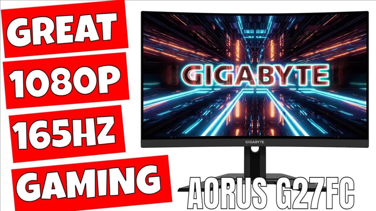 27 Inch 1080p Gaming Monitor Gigabyte G27FC 165hz 1500r Nice Shallow Curve