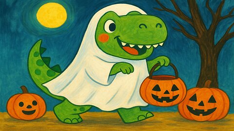 BEDTIME STORY "T-Rex Trick or Treats" read by a DAD!