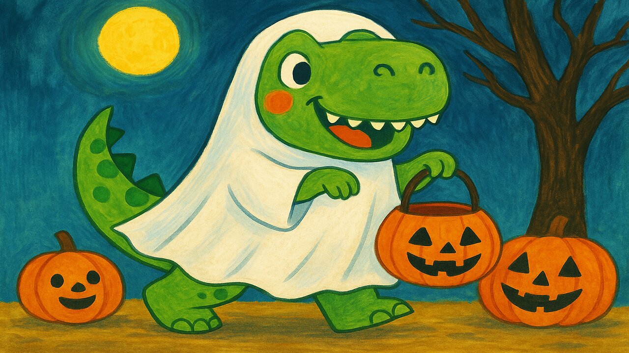BEDTIME STORY "T-Rex Trick or Treats" read by a DAD!