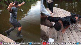 Deshae Frost Gets Dragged Into the Water by a Fish
