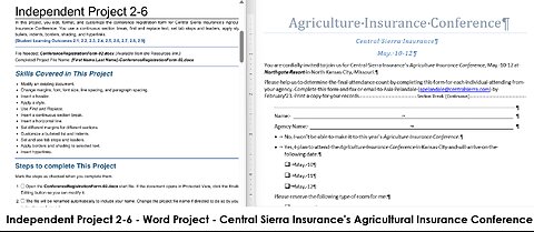 Project - Word - Chapter 2 - Independent Project 2-6 - Central Sierra Insurance’s Agriculture 2025