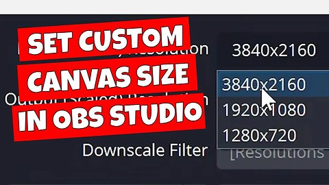 How To Set Custom Screen Size Recording Background Canvas In OBS