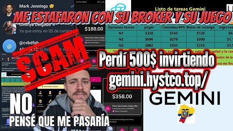 SCAM ME ROBARON 500 DOLARES GEMINI EN TELEGRAM📵📛🛑⚠