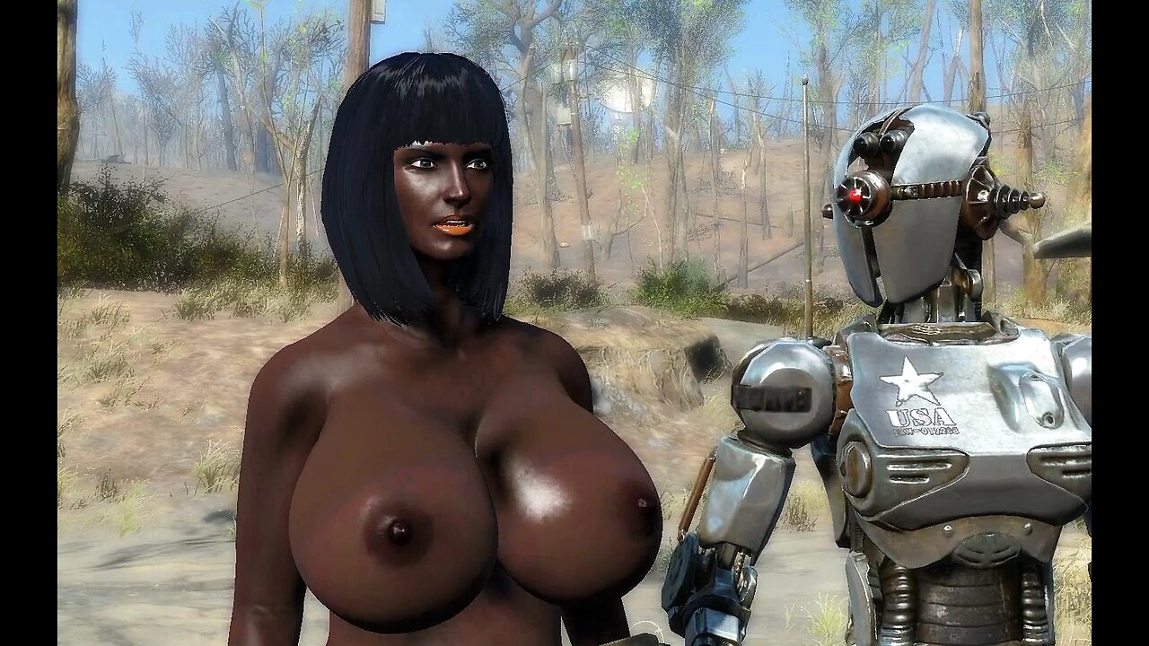 Fallout 4 naked play going to diamond city busty Boobs breast expansion huge tits