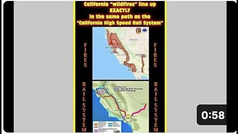 "California Fires Align Precisely with Proposed New Rail System Path"