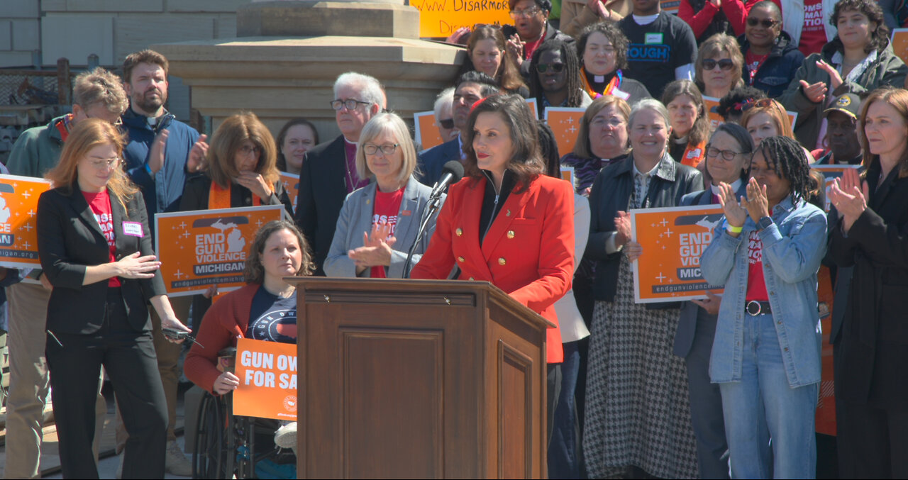 Michigan Gov. Whitmer Speaks at “Gun Violence Prevention Lobby Day Press Conference” in Lansing