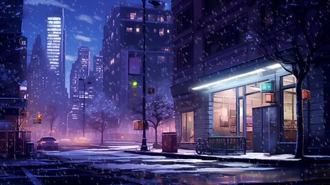 Snowy City Night – Chill Lofi Beats to Unwind ❄️🌃