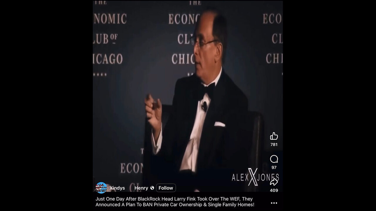 Just One Day After BlackRock Head Larry Fink Took Over The WEF, They Announced A Plan To BAN Private Car Ownership & Single Family Homes!
