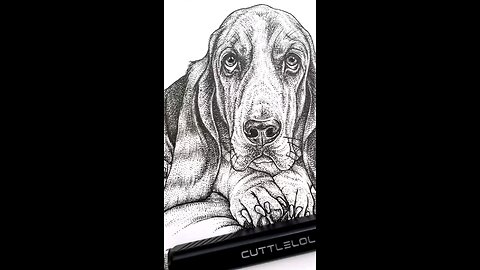 This Sad Dog Art Will Break Your Heart 🥹 | Stippling Pen Drawing