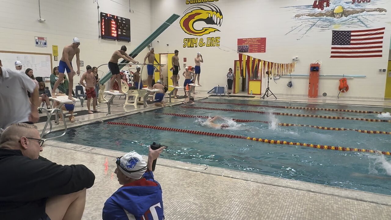 Wes 3rd swim meet 50 free in relay