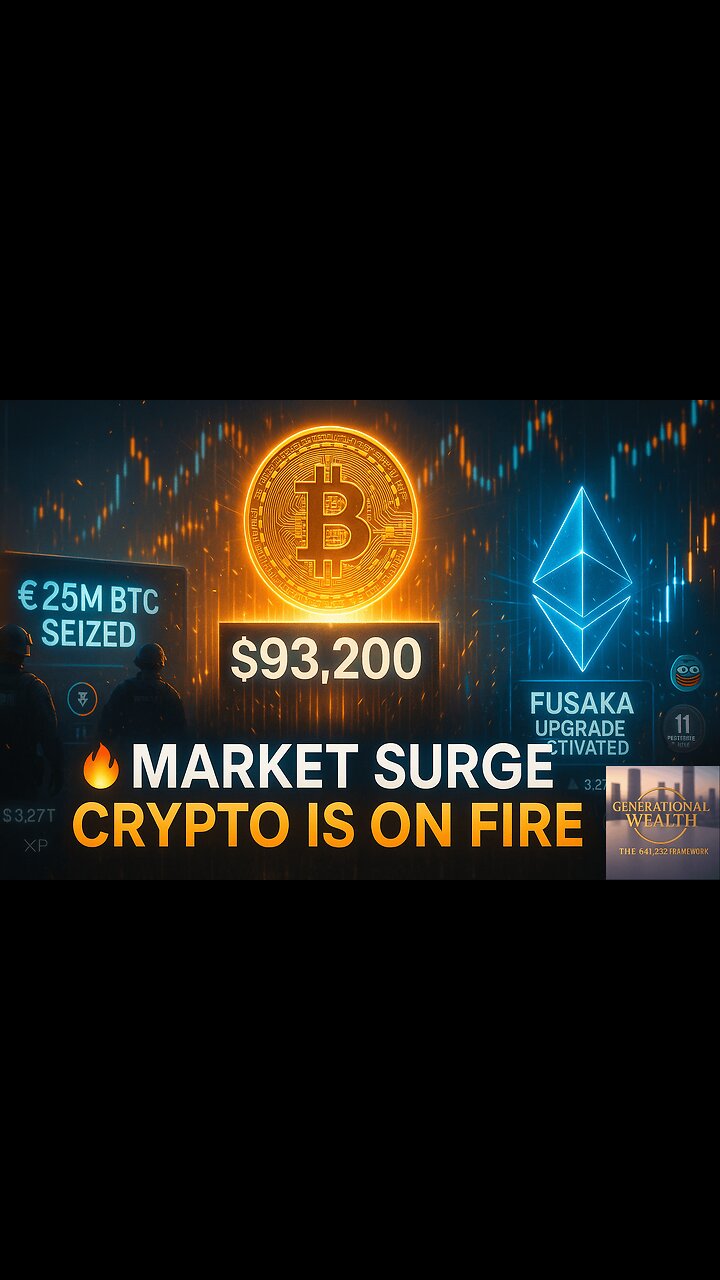 🔥 Bitcoin Breaks $93K as Europol Seizes $25M BTC | Ethereum Fusaka Upgrade Ignites a $3.27T Surge