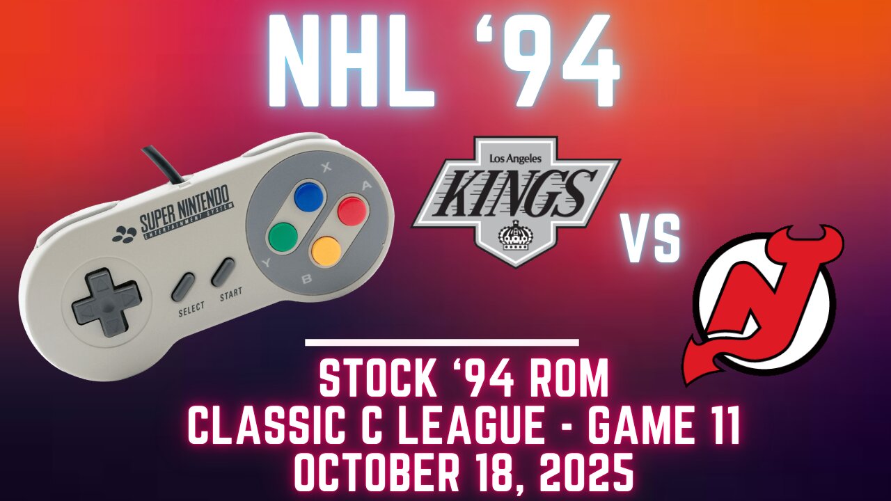 NHL '94 Fall Classic SNES C - Kings (DON DON) at Devils (Len) {SNES} Game 11 (OT!)