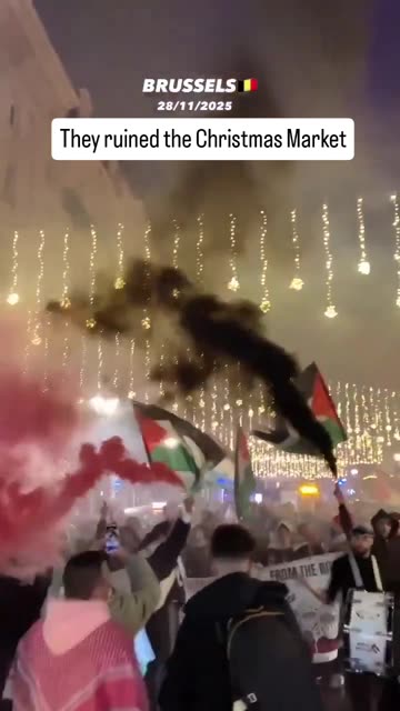 Brussels Christmas markets completely destroyed by pro-Palestinian activists