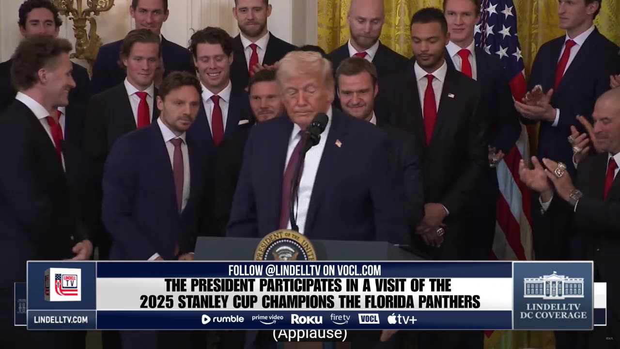 WATCH NOW: PRESIDENT TRUMP PARTICIPATES IN A VISIT OF THE 2025 STANLEY CUP CHAMPIONS THE FLORIDA PANTHERS