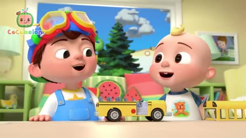 JJ Plays Pretend 🚍 | Wheels on the Bus | CoComelon 🍉 Nursery Rhymes for Kids