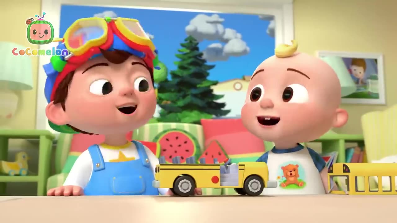 JJ Plays Pretend 🚍 | Wheels on the Bus | CoComelon 🍉 Nursery Rhymes for Kids