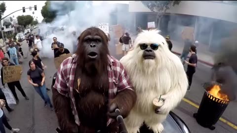 Yati and bigfoot come in city he see LPA war